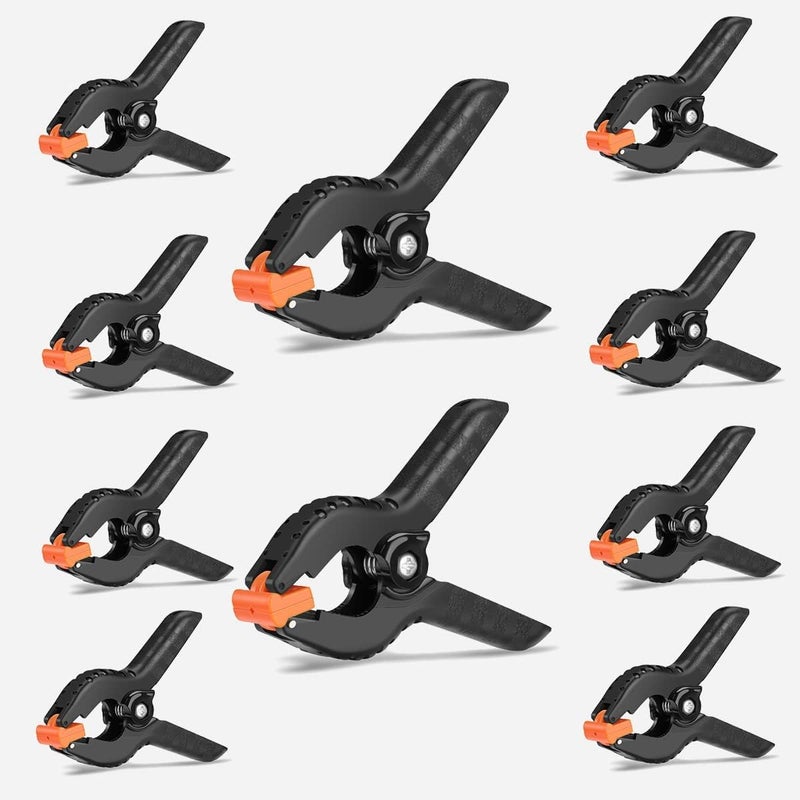 Seadasyoon Spring Clamps,10 Pack 4.5in Professional Plastic Heavy Duty Spring Clips for Crafts, Backdrop Clips Clamps for Backdrop Stand,Photography Studios,Woodworking,Home Improvement - Image 1